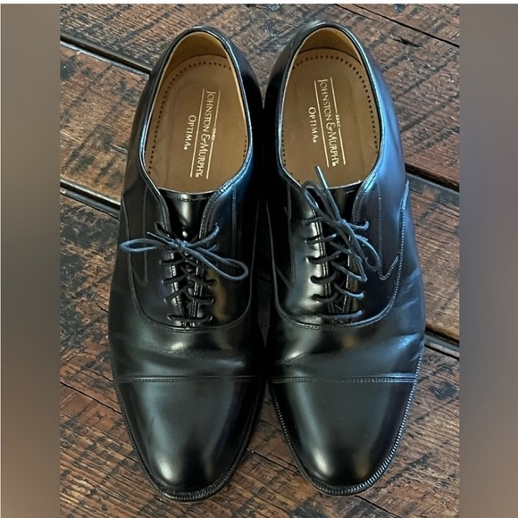 Johnston & Murphy Black Leather Oxford Meade Cap Toe Shoe size 8 main image 11